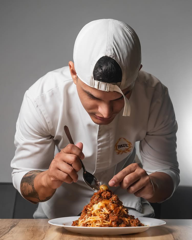 Chef Brocard plating a dish